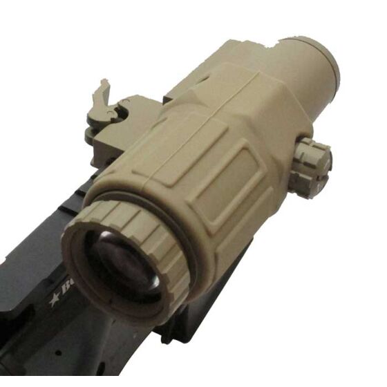 JJ airsoft set holo sight 558 + ingranditore 3x con anello ribaltabile (tan)