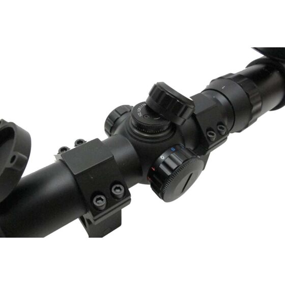 JJ airsoft 1-4x24E LPVO scope with mount ring (black)