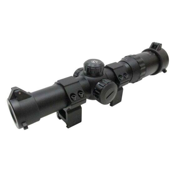 JJ airsoft 1-4x24E LPVO scope with mount ring (black)