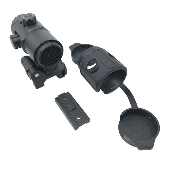 JJ Airsoft ottica G43 MICRO ingranditore 3x con killflash e anello abbattibile (nero)
