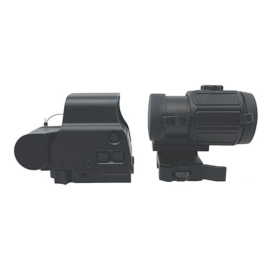 JJ airsoft XPS3.2 holo sight set + G43 3x magnifier with folding ring and kill flash (black)