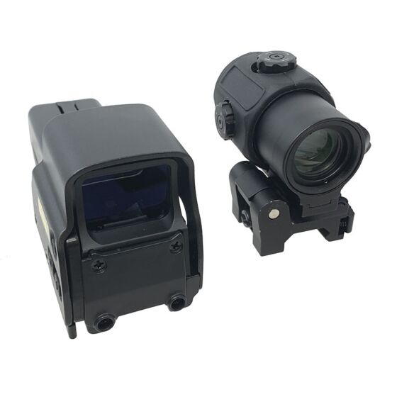 JJ airsoft 558 holo sight set + G43 3x magnifier with folding ring (black)