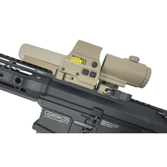 JJ airsoft 558 holo sight set + G43 3x magnifier with folding ring and killflash (tan)