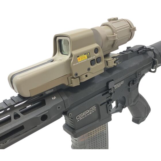 JJ airsoft 558 holo sight set + G43 3x magnifier with folding ring and killflash (tan)