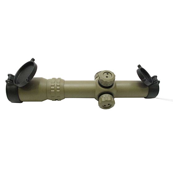 JJ airsoft ottica LPVO 1-4x26 con anelli (tan)