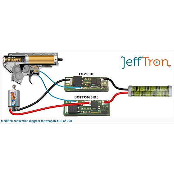 Jefftron circuito MICRO mosfet a blocco attivo con cavi per fucili elettrici