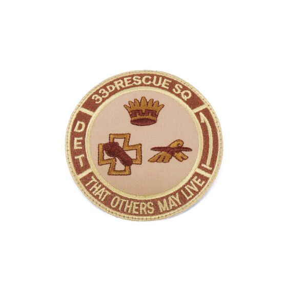 King arms patch USAF pj 33rd rqs (circle)
