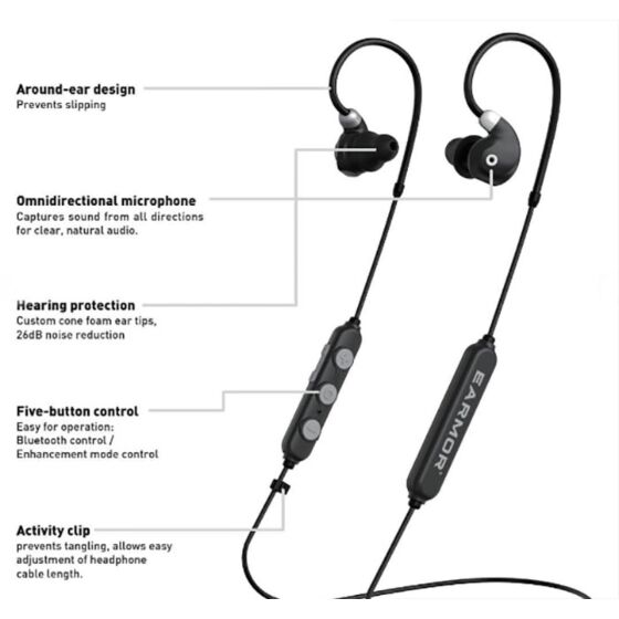 EARMOR M200T BLUETOOTH electronic earplug/nape protectors