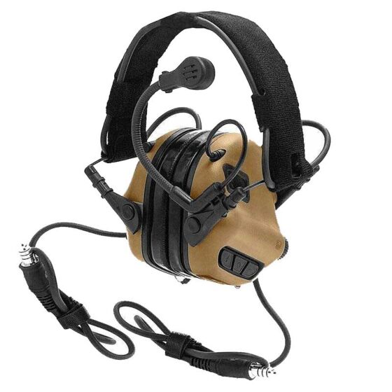 EARMOR cuffie radio ricevitore M32 MARK3 MILPRO DUAL COMMUNICATION da testa (coyote brown)