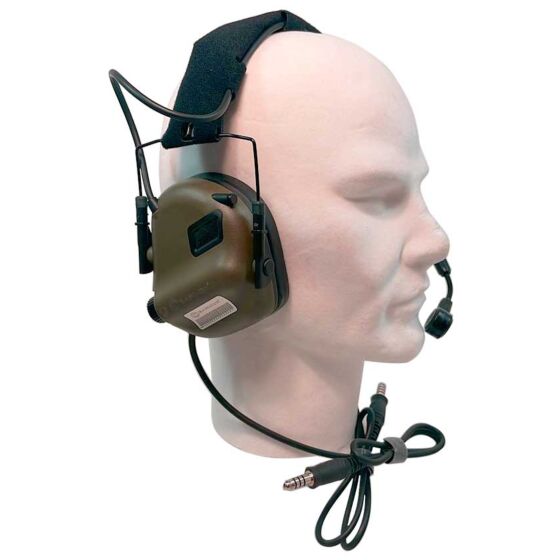 EARMOR cuffie radio ricevitore M32 MARK3 MILPRO DUAL COMMUNICATION da testa (coyote brown)
