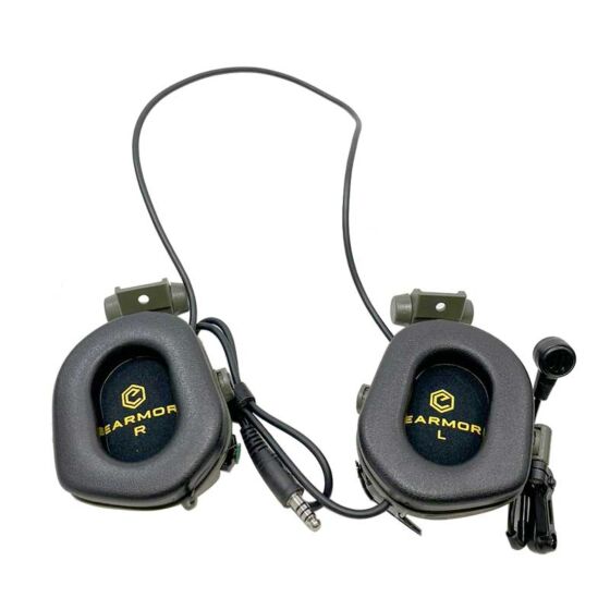 EARMOR cuffie radio ricevitore M32 MARK3 MILPRO da testa (nere)