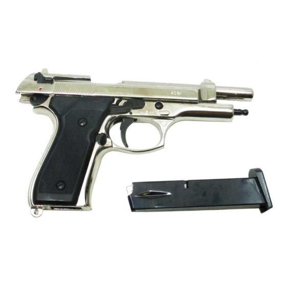 Bruni M92 8mm blank fire pistol (nickel)