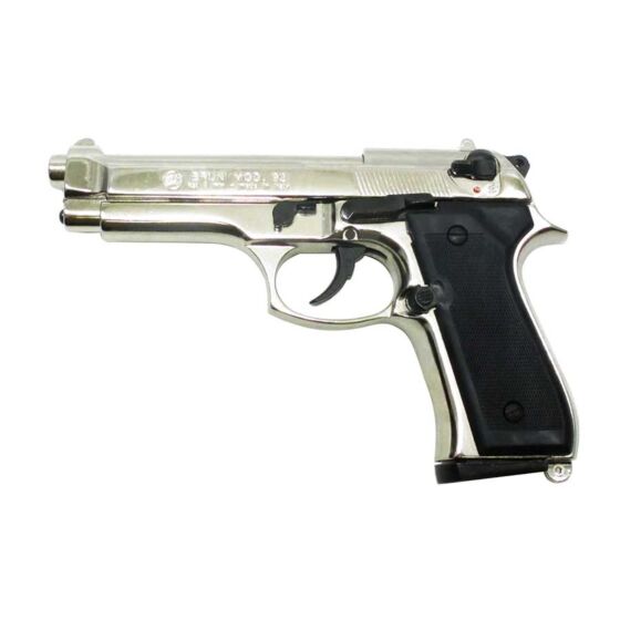 Bruni M92 8mm blank fire pistol (nickel)