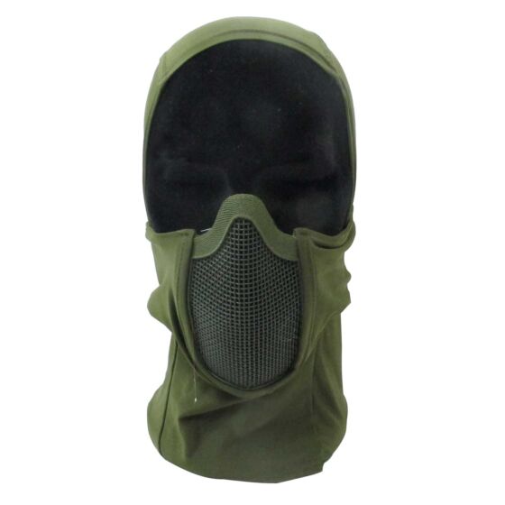 Wosport passamontagna shadow fighter con protezione viso (verde)