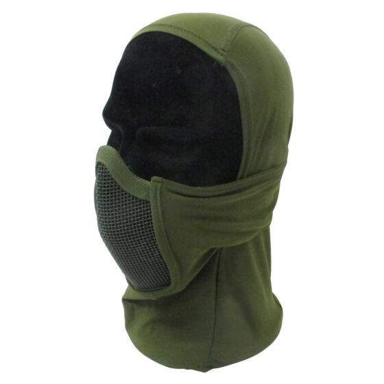 Wosport passamontagna shadow fighter con protezione viso (verde)