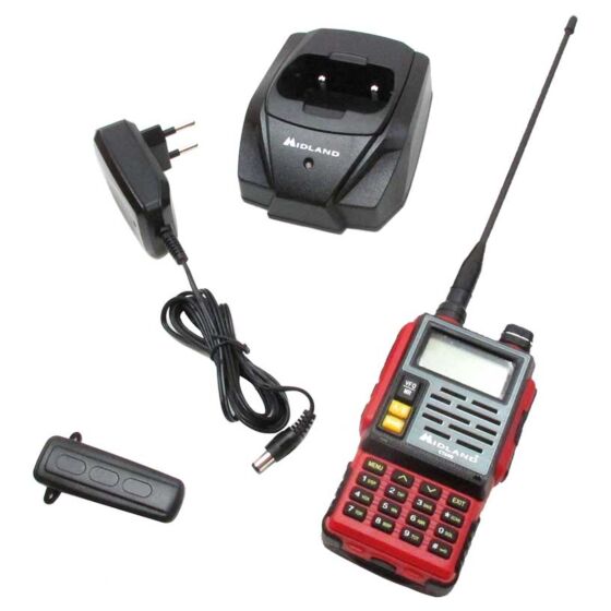 MIDLAND radio doppia banda UHF/VHF alte prestazioni (rossa)