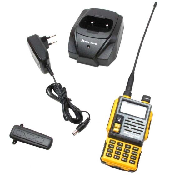 MIDLAND radio doppia banda UHF/VHF alte prestazioni (gialla)