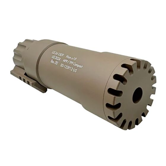 Angry Gun silenziatore COMPACT SPITFIRE tracer per mitraglietta a gas Mp9/Tp9 (fde)