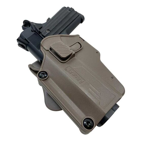 Amomax PERFIT Universal LEFT HAND polymer holster for pistol (dark earth)