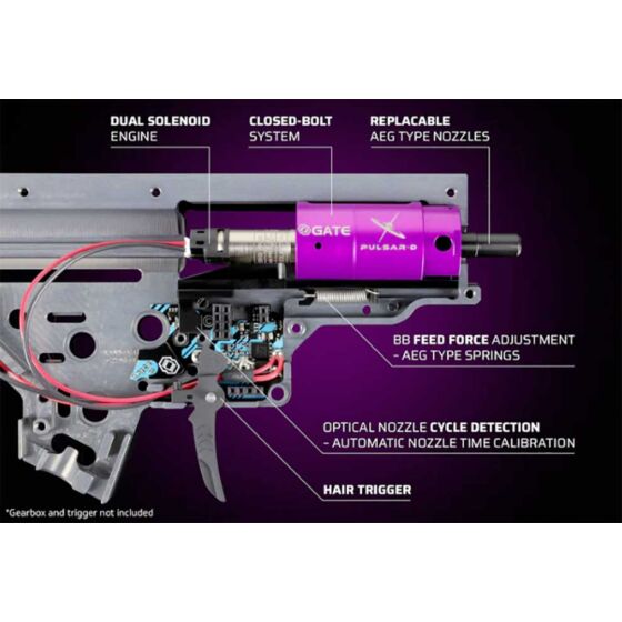 GATE PULSAR D HPA engine con doppio solenoide e TITAN II BLUETOOTH per GEARBOX ver.2 (cavi anteriori)