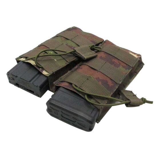 Royal dual mag pouch with elastic strap for m16 rifle (italian camo)