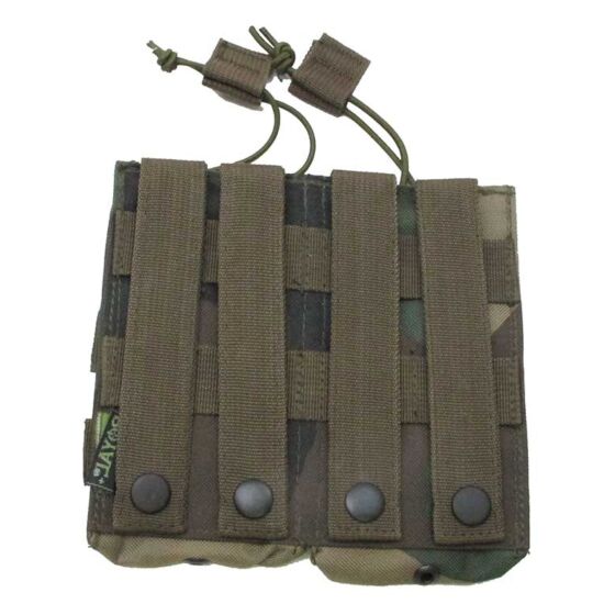 Royal dual mag pouch with elastic strap for m16 rifle (woodland)