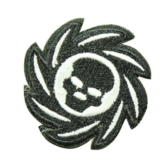 TMC wheel skull velcro patch black (round)