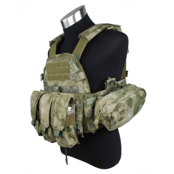 TMC giubbino tattico 6094 style plate carrier con 3 tasche (atacs-fg)