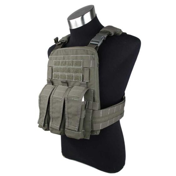 TMC adaptive vest plate carrier w/ 3 pouches (foliage green)
