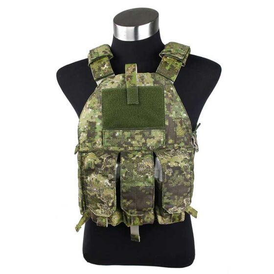 TMC giubbino tattico 94K plate carrier con 3 tasche (greenzone)