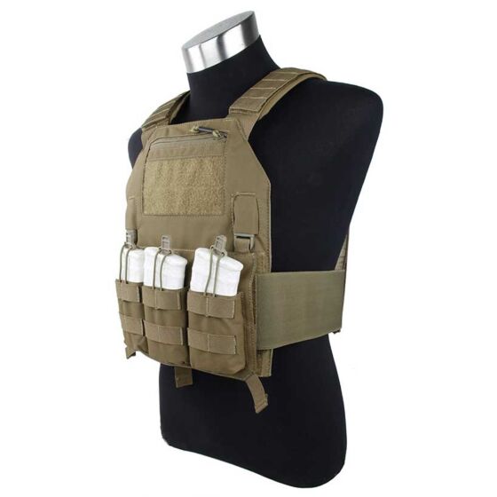 TMC giubbino tattico 419 plate carrier (coyote brown)