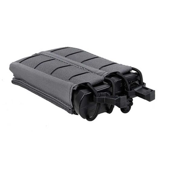TMC tasca doppia 9mm aperta 2.0 porta caricatore pistola (wolf grey)