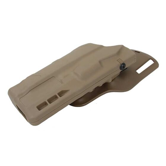TMC fondina rigida ALS per pistola tipo glock con torcia (tan)