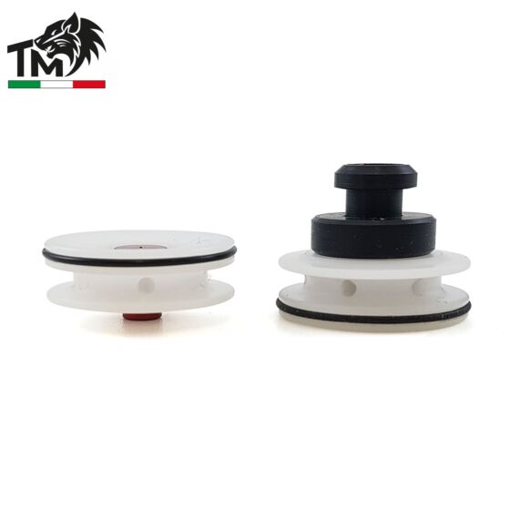 TopMax DELRIN WHITE piston head with radial holes and DELRIN BEARING – TPBMM-D