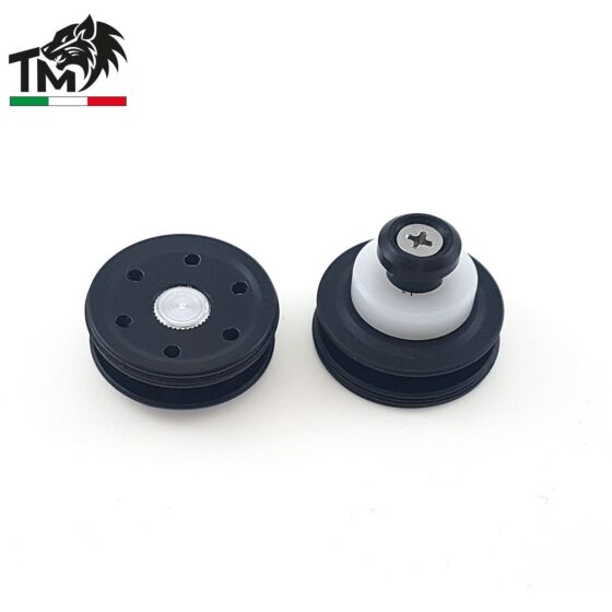 TopMax Testa pistone NERA in DELRIN e cuscinetto in DELRIN – TPNMM-D