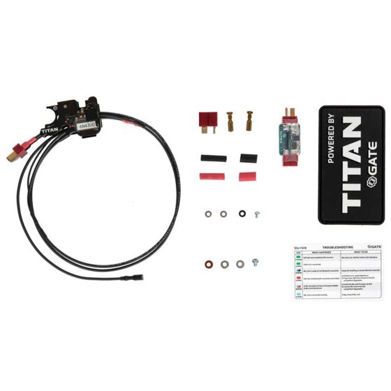 GATE TITAN contatto gearbox completo con circuito mosfet EXPERT BLUETOOTH per fucili elettrici ver.II (cavi posteriori)