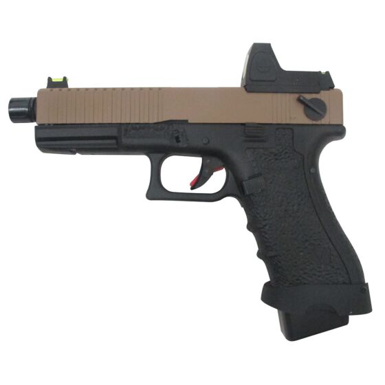 Vorsk pistola a gas g18 Custom BDS full metal (nera/tan)