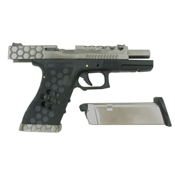 Armorer Works pistola a gas G18 HEX CUSTOM full metal (Cromata)