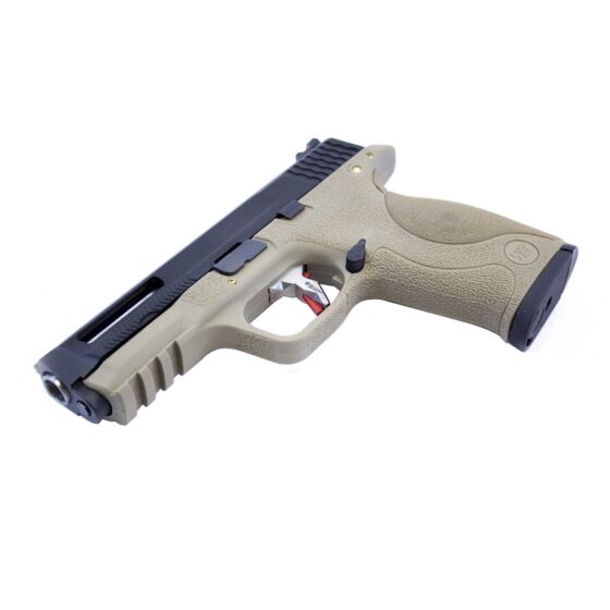 We big bird vented FORCE CUSTOM gas pistol tan (black/silver)