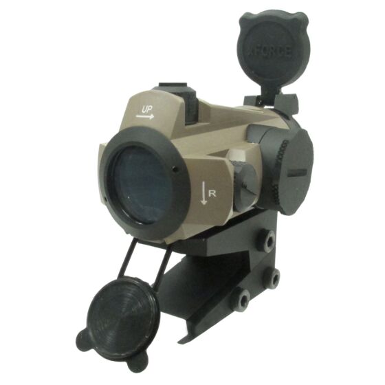 JJ airsoft ottica XTSP red dot con ELE mount alto a energia solare (tan)