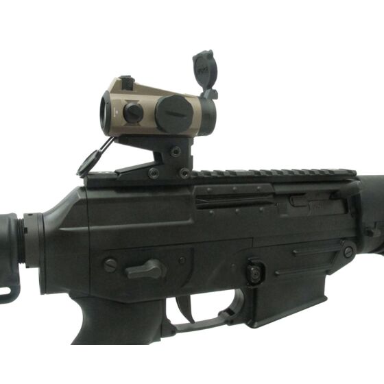 JJ airsoft ottica XTSP red dot con ELE mount alto a energia solare (tan)