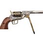 Denix Navy1851 civil war engraved revolver type collection pistol (gold cylinder)
