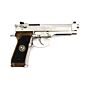 We BIOHAZARD M92 semi/full auto metal gas pistol (chrome silver)