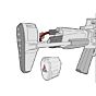 Airtech Studios stock extension endtop for KWA/PTS RONIN6 electric gun