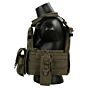Emerson 6094 style plate carrier with 3 pouches (ranger green)