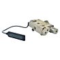 Element puntatore laser/torcia PEQ15 UHP dual pointer per slitte 20mm (tan)