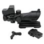 JJ airsoft ottica QD mount a reticolo illuminato acog 4x32 style full set con red dot