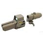 JJ airsoft set holo sight 558 + ingranditore 3x con anello ribaltabile (tan)