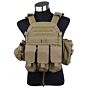 TMC giubbino tattico 6094 style plate carrier con 3 tasche (coyote brown)