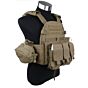 TMC giubbino tattico 6094 style plate carrier con 3 tasche (coyote brown)